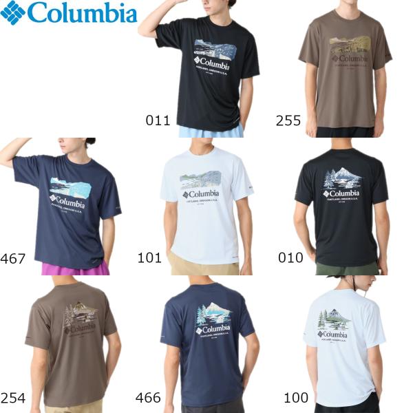 コロンビア Tシャツ メンズ 半袖 冷却 ドライ 速乾 UVケア 防臭 COLUMBIA レイクアロ...