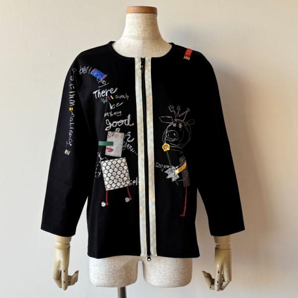 アルベロベロ(Alberobello)オレボレブラぶたさんプリント＆アップリケ カットソーカーディガ...