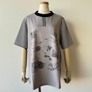 【30％OFF SALE】アルベロベロ(Alberobello)オレボレブラ海の旅ボヤージュシリーズ カットソーチュニック（グレー×クロ）【2026 SUMMER COLLECTION】送料無料