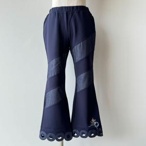 【50％OFF SALE】アルベロベロ(Alberobello)オレボレブラぶたさん刺繍入り ポンチ＆デニム パンツ（コン）【2024 SUMMER COLLECTION】送料無料