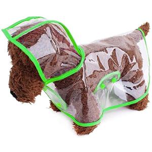 犬用レインコート 透明レインコート 小型犬用のポータブル防水透明レインウェア 軽量通気性レインジャケット XS