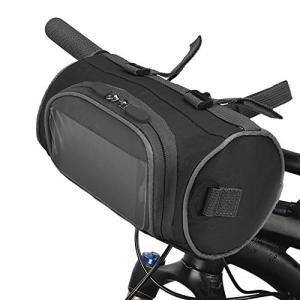 Lixada バイクハンドルバーバッグ 透明ポーチタッチスクリーン付き防水バイクバスケット自転車フロント収納バッグ