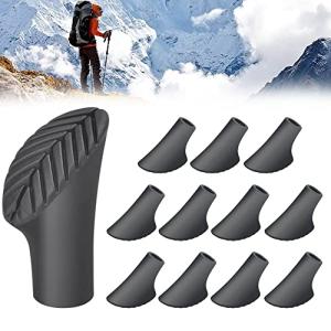 YUENWUZINIC トレッキングポール キャップ ゴム製 滑り止め 10mm トレッキングポール ラバーキャップ ウォーキングポール ラバー