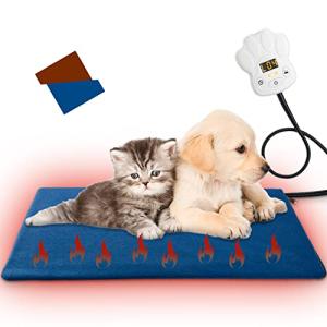 TWONE ペット用ホットカーペット ペット用ヒーター 4段タイマー機能 6段階温度調節 電気ヒーター 犬 猫 暖房器具 ペット加熱パッド 防寒