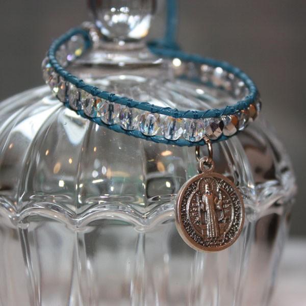 革＆ビーズ ブレスレット（St.ベネディクト）