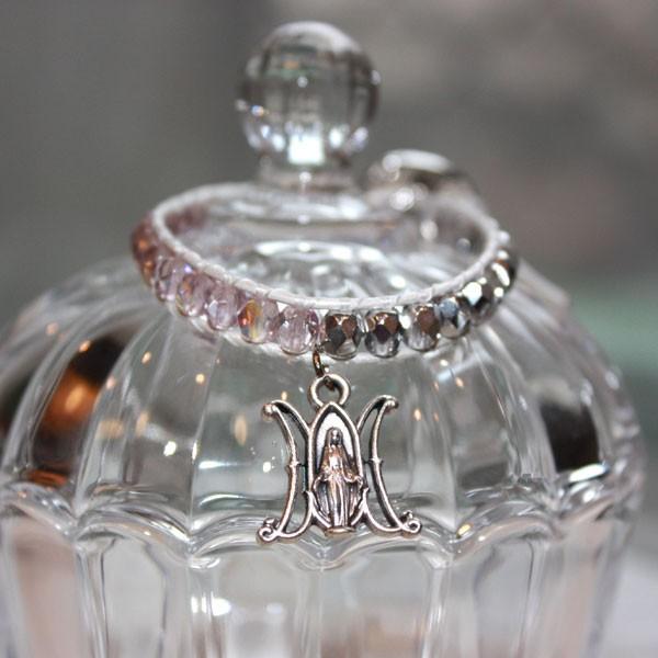 革＆ビーズ ブレスレット（St.Mary)