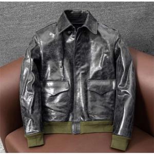 レザージャケット 本革 メンズ 馬革バイクジャケット フライト