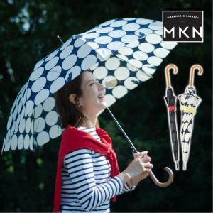 MKN 長傘 60cm ワンタッチジャンプ雨傘 チェックパイピングと猫 : 雑貨