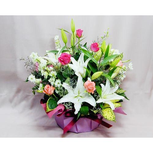 バラ ゆり ギフト プレゼント 誕生日の花 ユリとバラのアレンジ バースデー 贈り物 バレンタイン ...