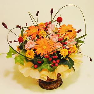 花 ギフト 秋のアレンジ　夕映えの挽歌 送料無料 贈り物 敬老の日 バレンタイン プレゼント 爆買
