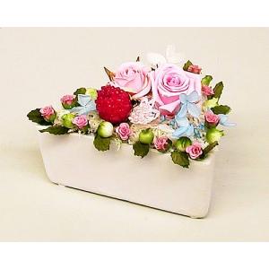 レインボー・キッド　フィギュア　バラ　バレンタイン　プレゼント　おめでとう レインボーの一本薔薇 お花のかたちの入浴剤 お祝い お見舞い