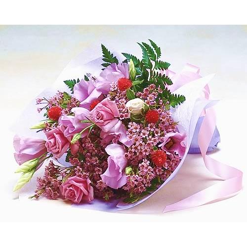 バラとトルコ桔梗のエレガントブーケ　バラ　ブーケ　花束 誕生日の花 ギフト プレゼント 贈り物 敬老...