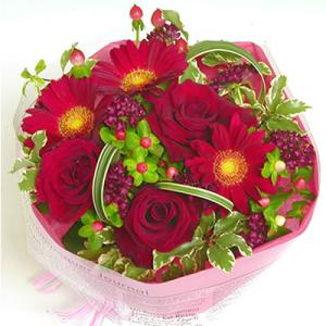 花 ギフト 届いたら置くだけ不思議なワンダーブーケ　ワインレッドのお花スカーレット ギフト プレゼン...