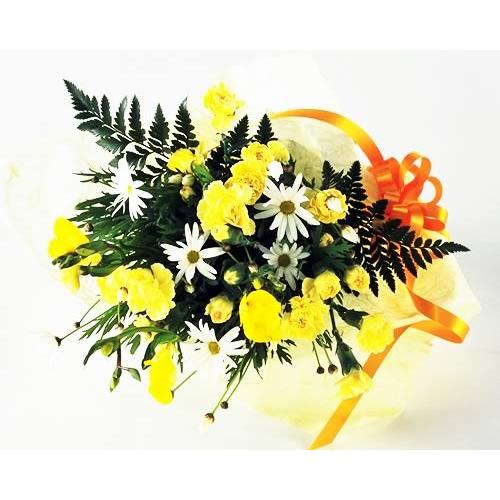 成人の日 カーネーションとマーガレットの黄色いブーケ 爆買