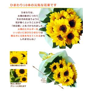ギフト セット 大輪ひまわり10本の花束 ひま...の詳細画像3