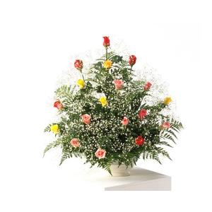 誕生日の花 ミックス バラ かすみ草 アレンジ  バースデー ギフト プレゼント お祝い 贈り物 クリスマス プレゼント お歳暮 爆買