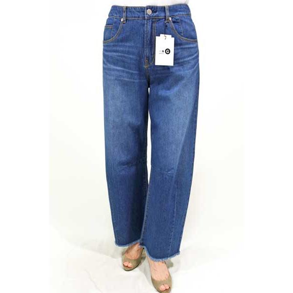 春夏SALE【ガノッシュ/227-60102/50%OFF】綿ライトオンスデニム内膝・裾脇ダーツワイ...