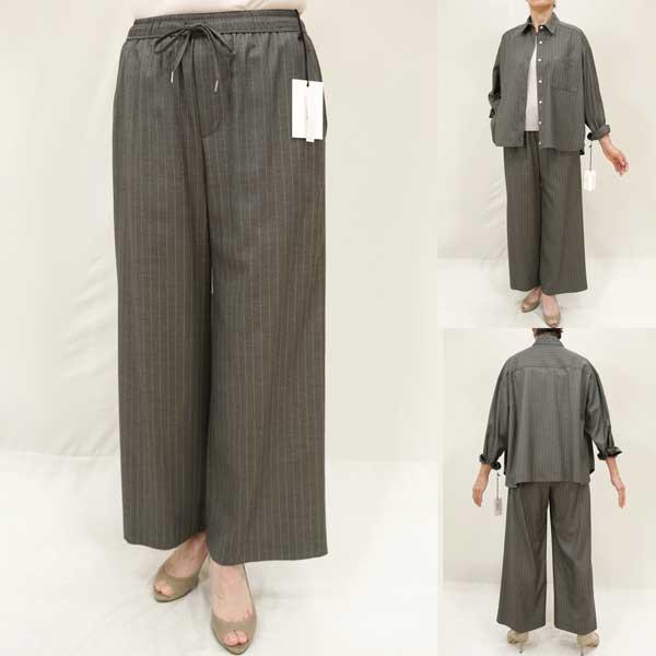 秋冬SALE【マリードール/24062/40%OFF】ポリレーヨン毛梳毛ピンストライプＷゴム＆ドロス...