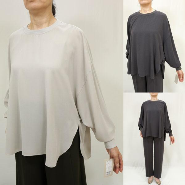 秋冬SALE【ローブ/カフネ/年間物/435906/40%OFF】パウダージョーゼットリブ丸首３Ｄバ...