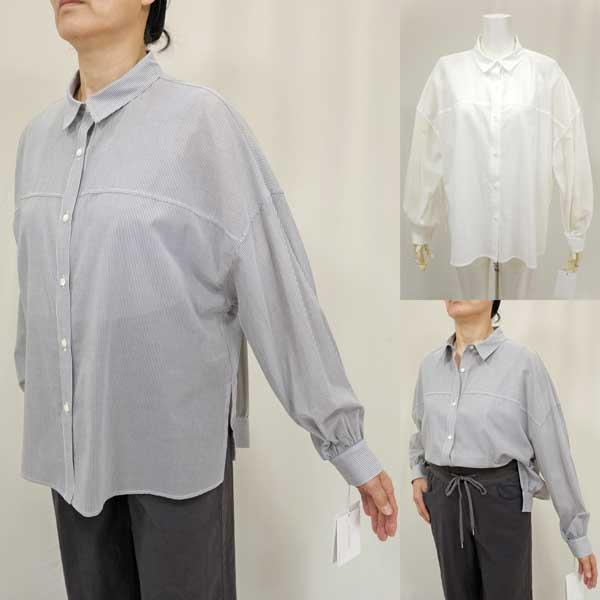 春夏SALE【アエカブラン/年間物/5141581/50%OFF】綿ローン＋背面ヨーク下＆袖綿シフォ...