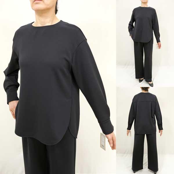 春夏物【ローブ/カフネ/年間物/515902】ポリダブルニットジャージー丸首３Ｄバックロング＆コクー...