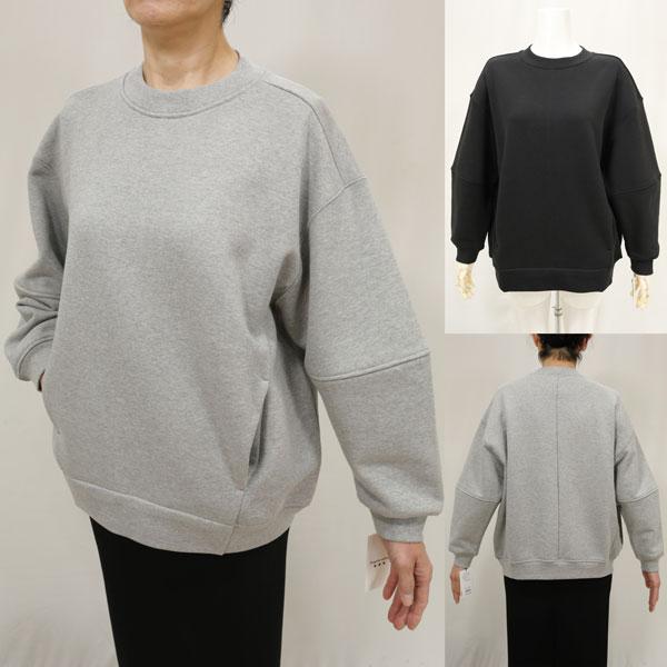 秋冬SALE【ディニテコリエ/梅春物/80243602/50%OFF】綿ミニ裏毛リブ丸首＋脇パネル接...