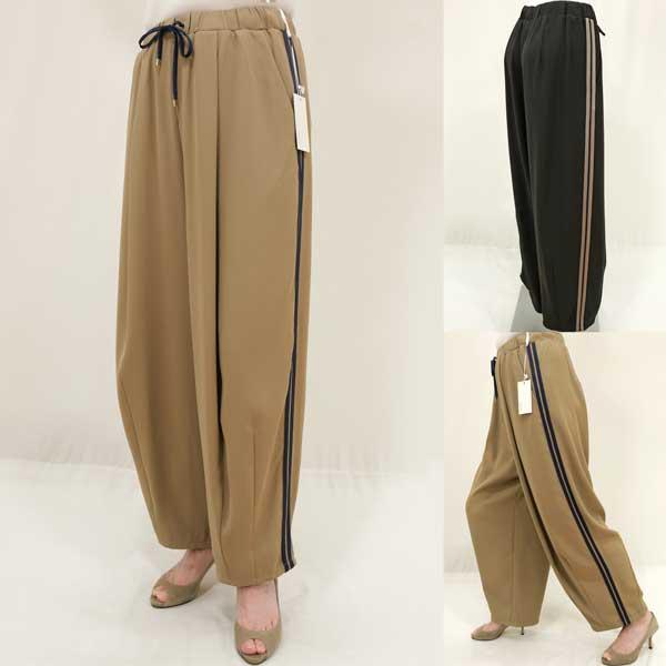 秋冬値下げ【アヤン/年間物/855749/30%OFF】ポリエステルツイルＷゴム１タック＆裾ダーツコ...