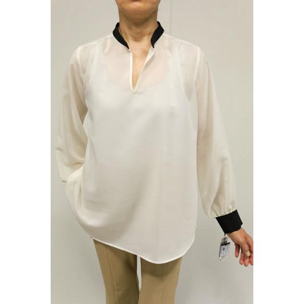 春夏SALE【ベアトリス/年間物/E16209/50%OFF】綿ポリ100/2ボイルストレッチ配色衿...