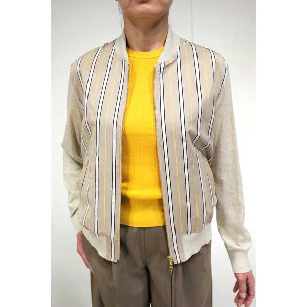 春夏最終処分【イリゼ/K10033/80%OFF】オリジナル甲州郡内縞ストライプ＋綿天竺袖切替ＭＡ−...