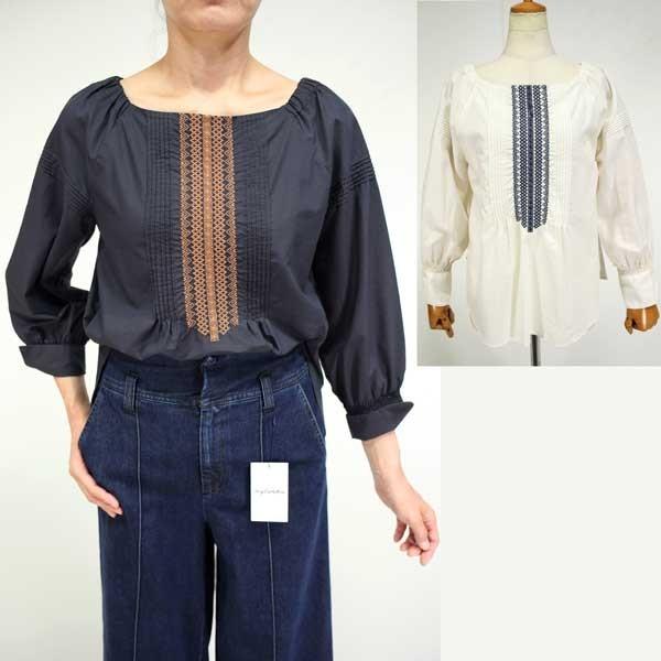 秋冬最終処分【ミランカ/M13403/70%OFF】綿テンセルタイプライター前中心ピンタック＆配色刺...