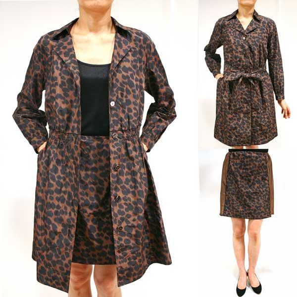 秋冬最終処分【クーム/年間物/SD13713/80%OFF】レオパードプリントベルテッドテーラードコ...