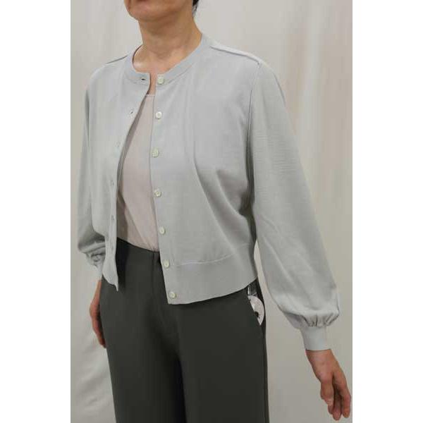 春夏物【イリゼ/T9031】オーガニック綿アセテート天竺丸首＋袖口＆リブニット袖付アウトシーム変形ラ...