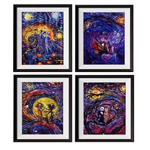 uhomate 4個ジャックサリーJack and Sally Nightmare BeforeクリスマスVincent van Gogh starの商品画像