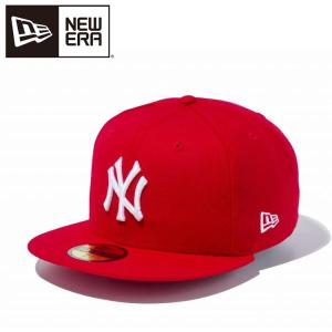 ニューエラ 59FIFTY ニューヨークヤンキース スカーレット × ホワイト 13562234の商品画像