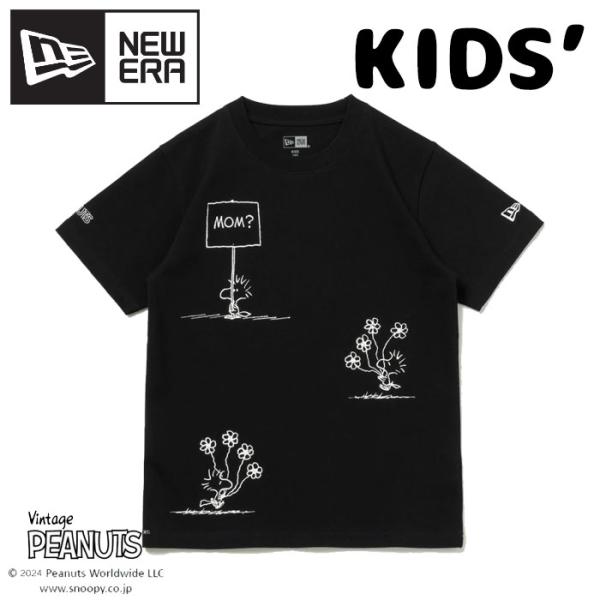 メール便配送 ニューエラ キッズ ジュニア Youth 半袖 コットン Tシャツ PEANUTS ピ...