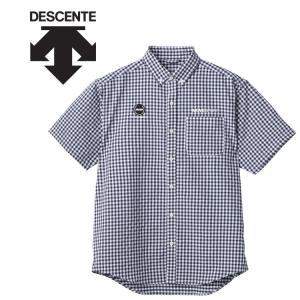 デサント DESCENTE ギンガムチェック ボタンダウン ショートスリーブシャツ メンズ DMMVJA64-NVWHの商品画像