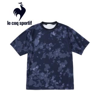 メール便配送 ルコック le coq sportif 総柄グラフィックSUNSCREEN半袖Tシャツ メンズ QMMVJA05-NV｜annexsports