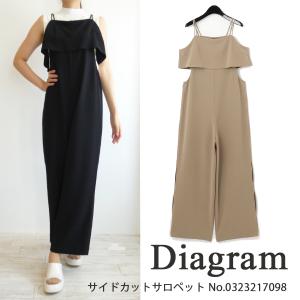 10％OFF,SALE,セール,0323217098,Diagram,サイドカットサロペット,GRACE CONTINENTAL,グレースコンチネンタル,送料無料｜annie-0120