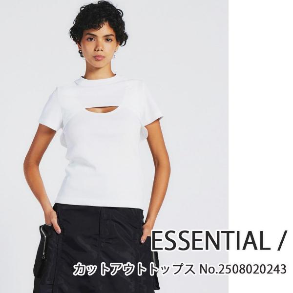 【50％OFF半額セール】2508020243,ESSENTIAL/, カットアウトトップス ,ダブ...