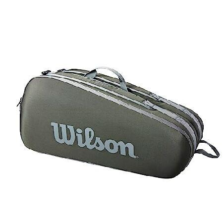 Wilson ツアーテニスラケットバッグ - ラケット6個収納 ダークグリーン
