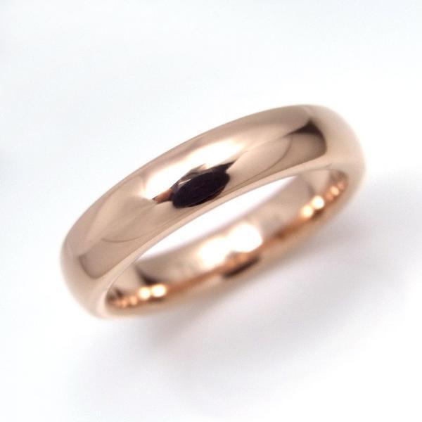 タングステン 甲丸リング 4mm幅 ピンクゴールド 名前 記念日 メッセージ 刻印可能