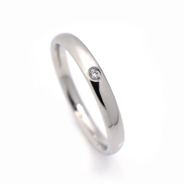 ステンレス 甲丸リング 2.5mm幅 キュービックジルコニア入り シルバー 名前 記念日 メッセージ...