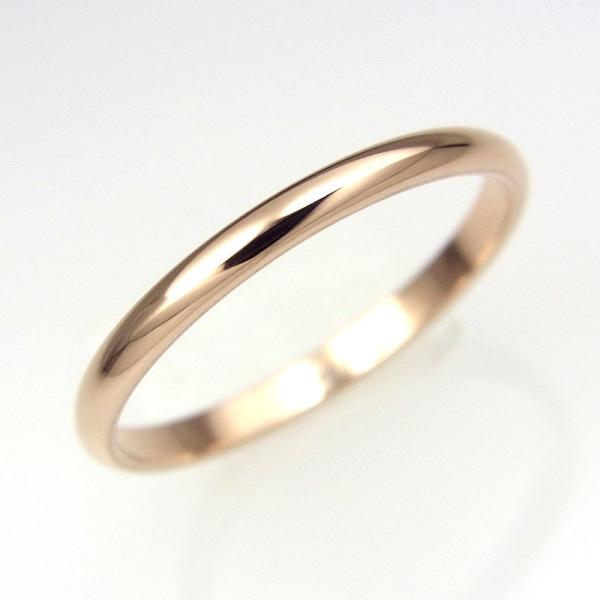 ステンレス 甲丸リング 2mm幅 ピンクゴールド 名前 記念日 メッセージ 刻印可能