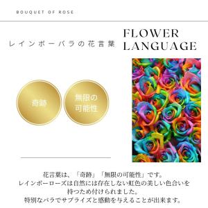 100本バラ 花束 レインボーローズ 虹色 花...の詳細画像1