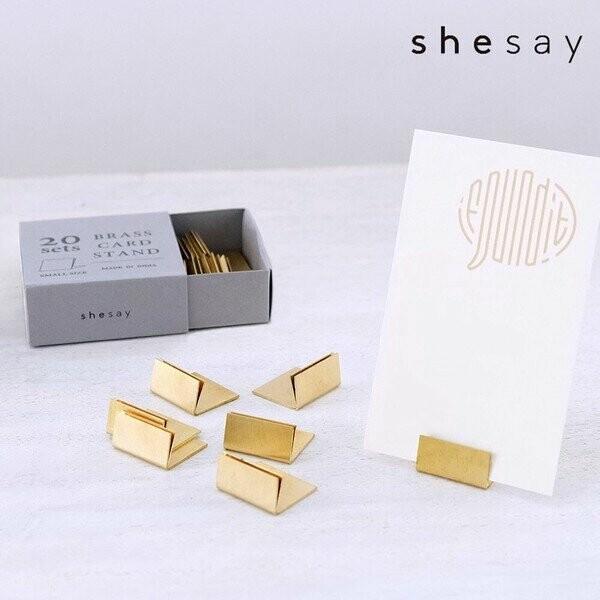 ブラスのカードスタンド1個（幅2cm） 真鍮 【shesay】