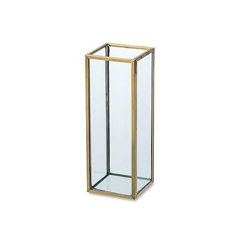 花瓶 フラワーベース フレームフラワーベース ソリッド ガラス ブラス 角型 ゴールド ソリッド 2...