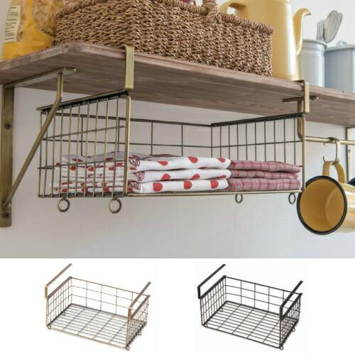 ハンギングバスケット ゴールド ブラック 63372 63513 アンティーク風 シンプル 収納 吊...