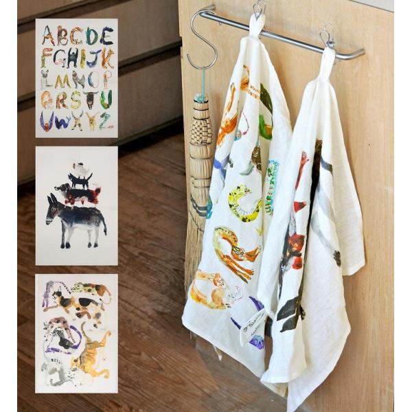 キッチンタオル アルファベット ブレーメン ネコ Atelier KOTETSU アトリエコテツ キ...
