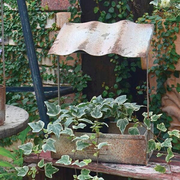 メタルルーフプランター/B アンティーク風 ルーフワゴン azi-azi アジアジ フラワーポット ...