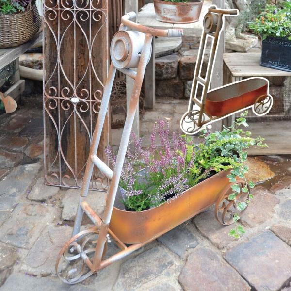 プランター キックボードプランター レッド イエロー アンティーク風 azi-azi アジアジ 植木...